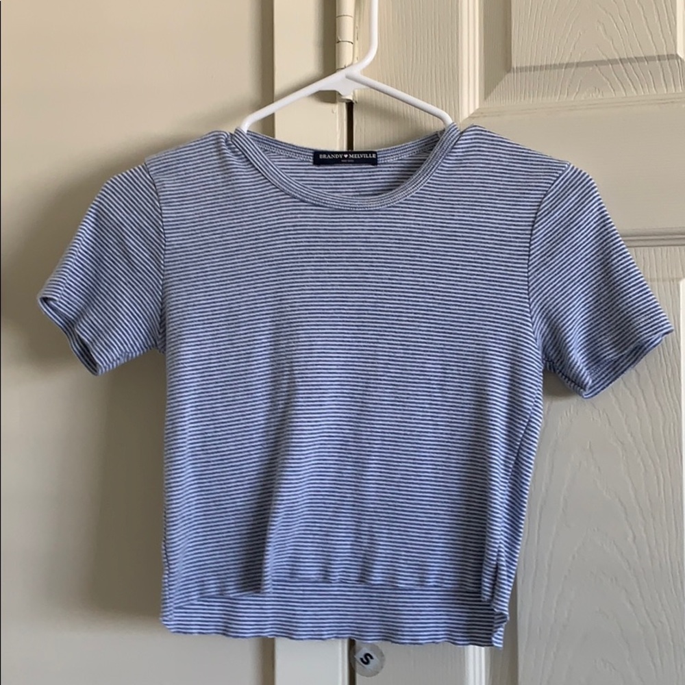 Brandy Melville blue and white striped shirt